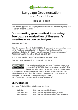 Documenting grammatical tone using Toolbox: an