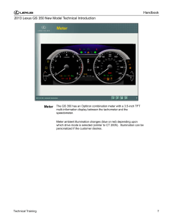 2013 Lexus GS 350 New Model Technical Introduction Handbook