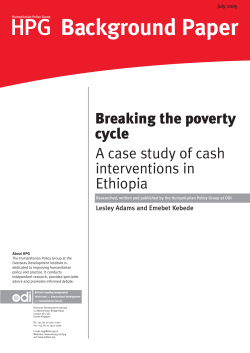 Breaking the poverty cycle: a case study of cash interventions in