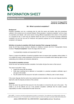 SA - What is practical completion?