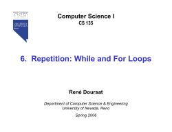 6. Repetition: While and For Loops