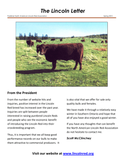 The Lincoln Letter - North American Lincoln Red Association