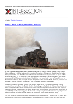 From China to Europe without Russia?