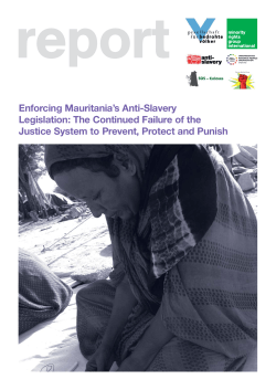 Enforcing Mauritania`s Anti-Slavery Legislation: The Continued