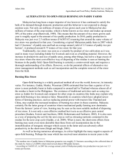 ALTERNATIVES TO OPEN-FIELD BURNING ON PADDY