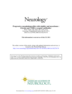 Glycine and NMDA receptor antibodies Progressive