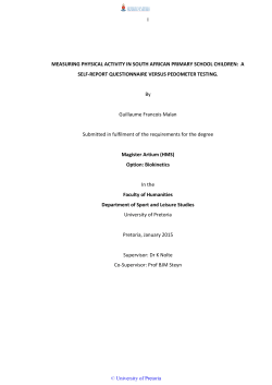 I MEASURING PHYSICAL ACTIVITY IN SOUTH AFRICAN