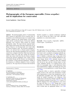 Phylogeography of the European capercaillie (Tetrao urogallus) and