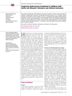Long-term hydroxyurea treatment in children with sickle cell disease