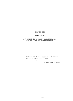 CHAPTER SIX CONCLUSION WHY DEBBIE IS A `FLAT