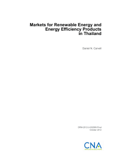 Markets for Renewable Energy and Energy Efficiency
