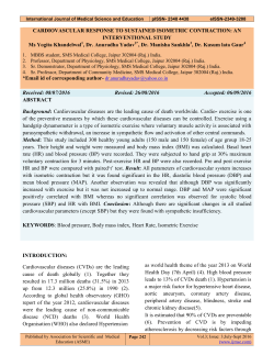 CARDIOVASCULAR RESPONSE TO SUSTAINED ISOMETRIC