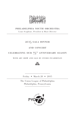 2015 Gala: 03.20.15 Union League Concert Program