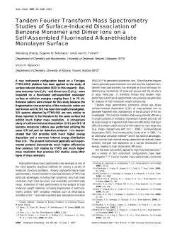 Tandem Fourier Transform Mass Spectrometry Studies of Surface
