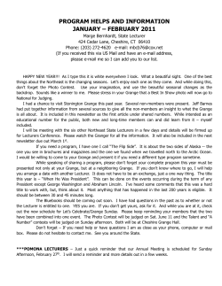 Newsletter - 2011 - Jan. Feb.