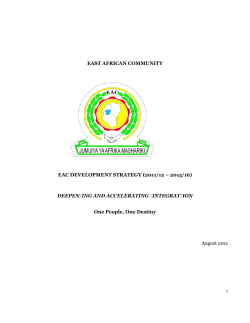 EAST AFRICAN COMMUNITY EAC DEVELOPMENT STRATEGY