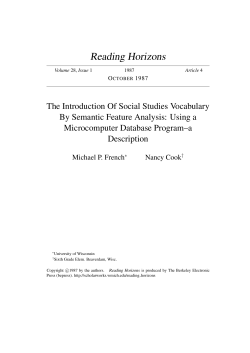 The Introduction Of Social Studies Vocabulary By Semantic Feature