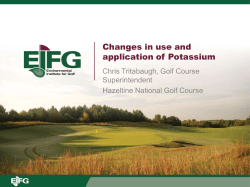 Changes in use and application of Potassium