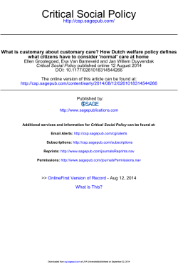 Critical Social Policy