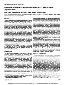 Correlation of Malignancy with the Intracellular