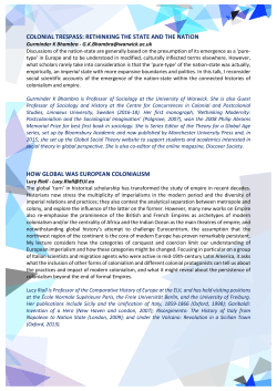 colonial trespass: rethinking the state and the nation how global was