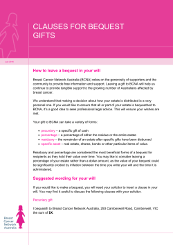 CLAUSES FOR BEQUEST GIFTS - Breast Cancer Network Australia