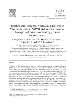 (NDVI) and carbon fluxes of biologic soil crusts assessed by ground