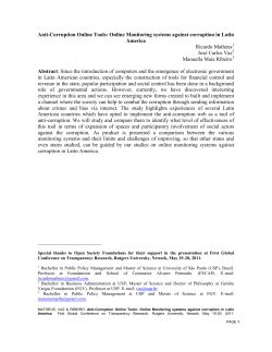 Anti-Corruption Online Tools: Online Monitoring systems against