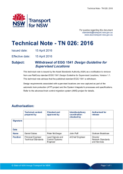 Design Guideline for Supervised Locations