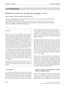 Einstein`s Lesson for Energy Accounting in LCA - ESU