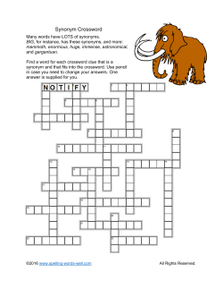 Synonym Crossword - Spelling Words Well