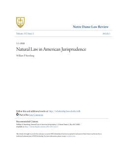 Natural Law in American Jurisprudence