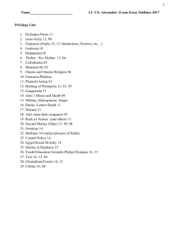 Name LC CS: Alexander: Exam Essay Outlines 2017 Privilege List