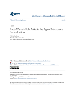 Andy Warhol: Folk Artist in the Age of Mechanical