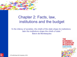 Chapter 2: Facts, law, institutions and the budget