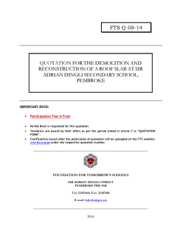 QUOTATION FOR THE DEMOLITION AND RECONSTRUCTION OF