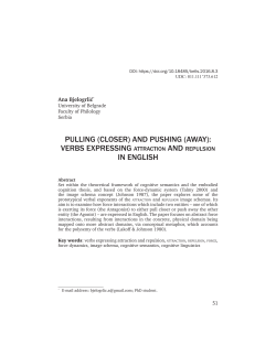 pulling (closer) and pushing (away): verbs expressing attraction and