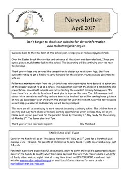 Newsletter - Mulbarton Junior
