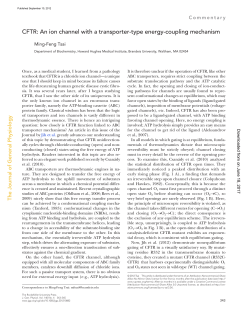 CFTR: An ion channel with a transporter-type energy