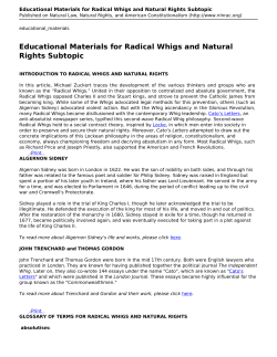 Educational Materials for Radical Whigs and Natural Rights Subtopic