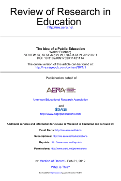 The Idea of Public Education
