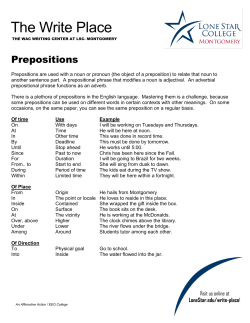 Prepositions - Lone Star College