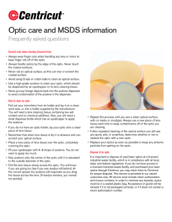 Optic care and MSDS information