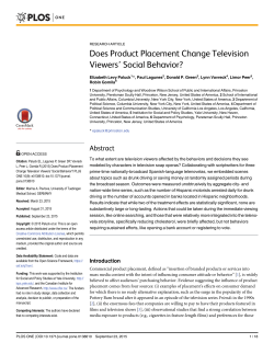 Does Product Placement Change Television Viewers
