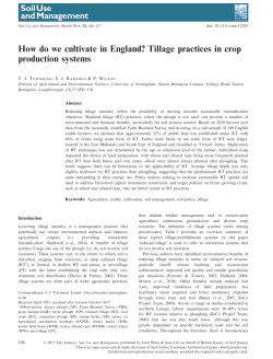 How do we cultivate in England? Tillage practices in crop production