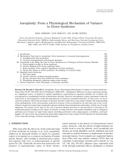Aneuploidy: From a Physiological Mechanism of Variance to Down