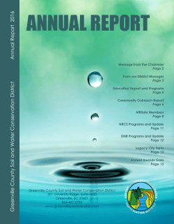 Greenville County Soil and Water Conservation District Annual