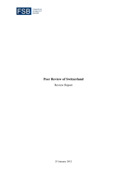 Peer Review of Switzerland - Financial Stability Board