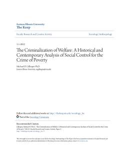 The Criminalization of Welfare: A Historical and - The Keep