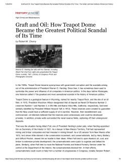 Graft and Oil: How Teapot Dome Became the